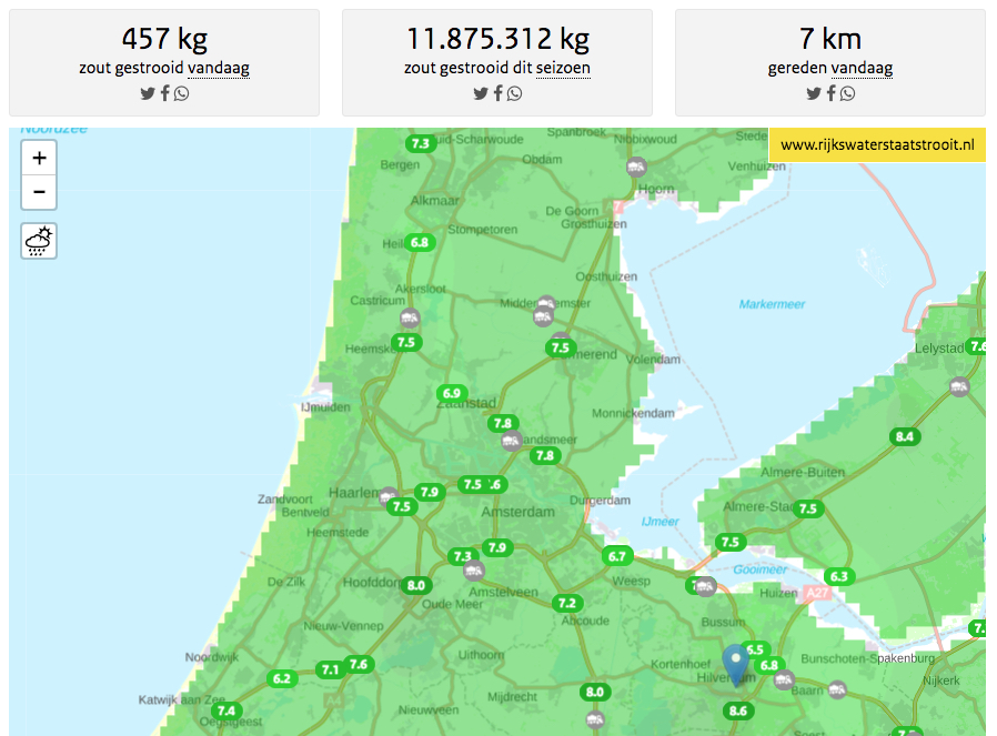 Strooikaart van Nederland