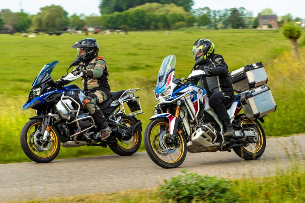 bmw r1250gs adventure vs honda africa twin adventure sports 2020