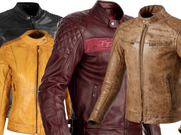 Etalage: Leren motorjacks