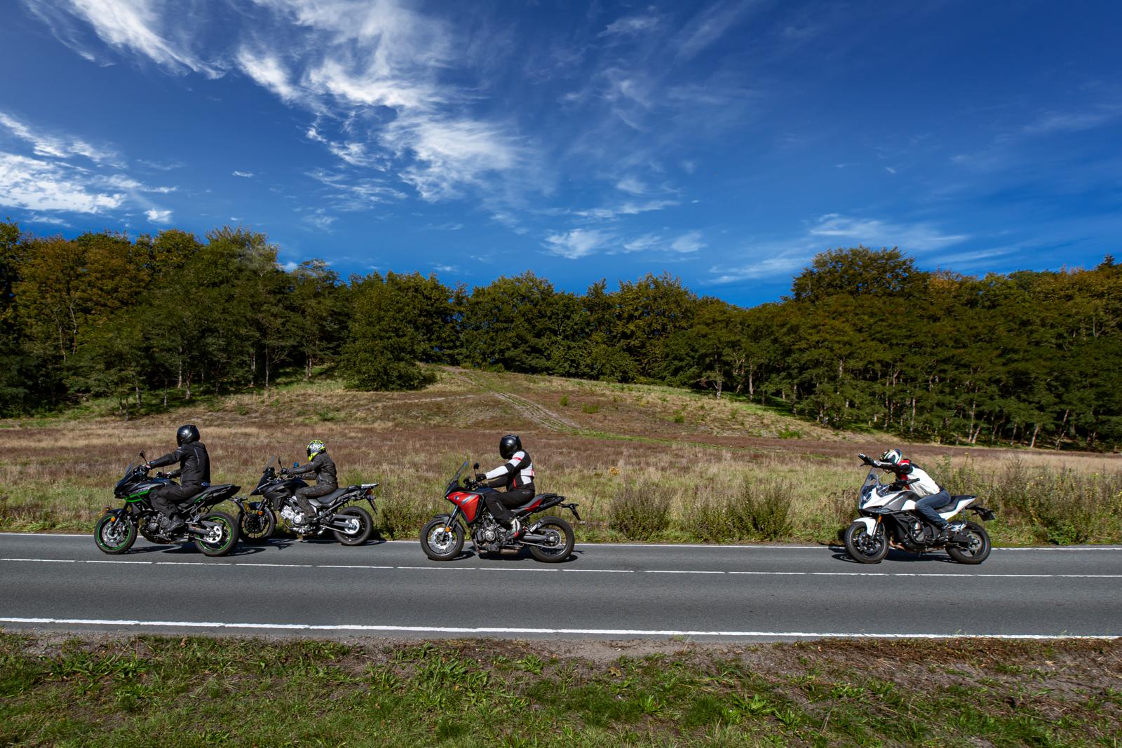 Multitest: CF Moto 650MT, Kawasaki Versys 650, Suzuki V-Strom 650 en Yamaha Tracer 7