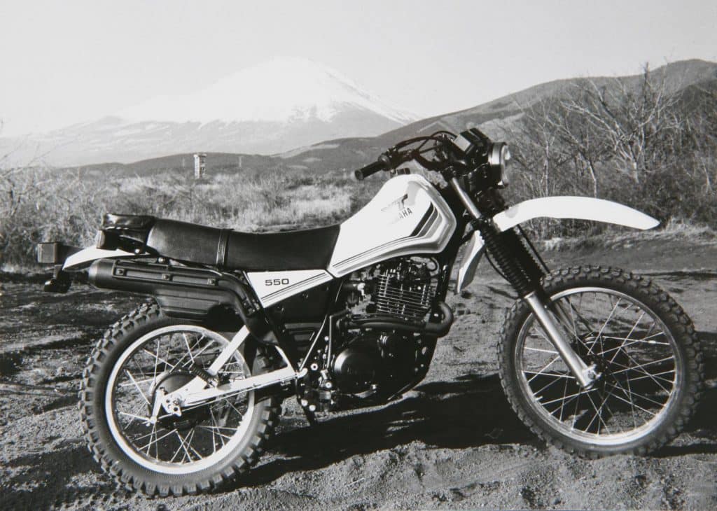 Yamaha XT550 bij de introductie voor Mount Fuji