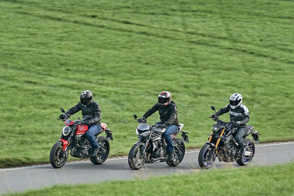 Ducati Monster+ vs. Triumph Street Triple RS vs. Yamaha MT-09 SP