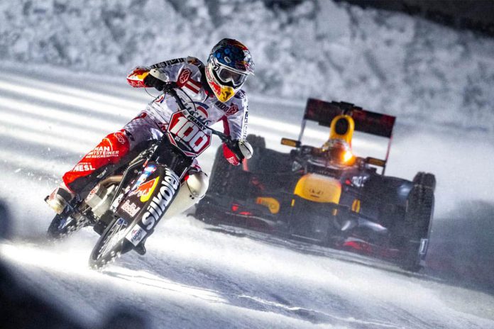 motorrijden in de sneeuw