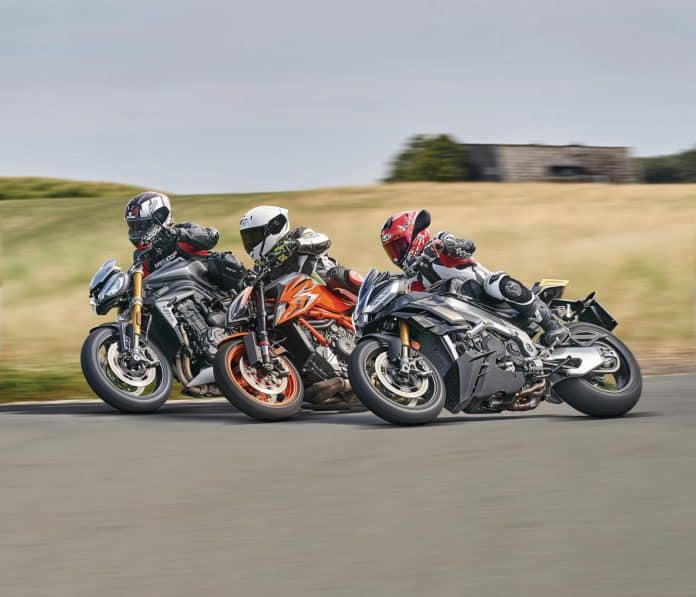 Aprilia Tuono V4 Factory vs. KTM 1290 Super Duke R vs. Triumph Speed Triple RS