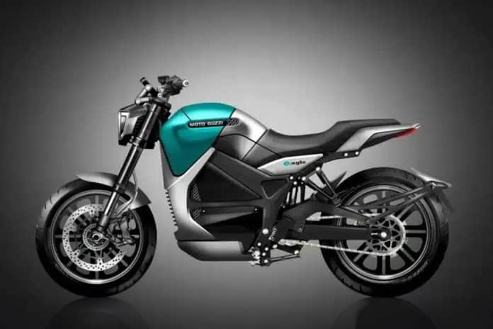 De Italiaan Oberdan Bezzi Moto Guzzi getekend.