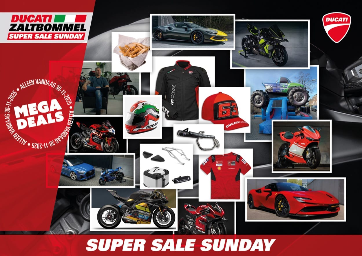 Zondag 30 november: Super Sale Sunday bij Ducati Zaltbommel